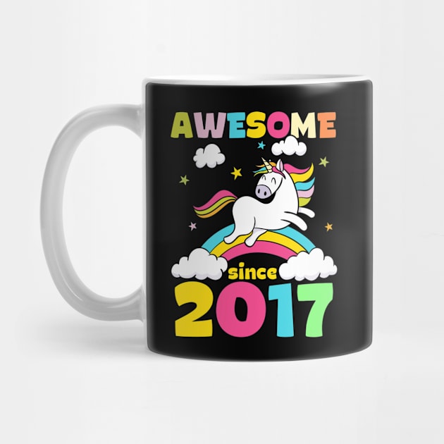 Cute Awesome Unicorn Since 2017 Funny Gift by saugiohoc994